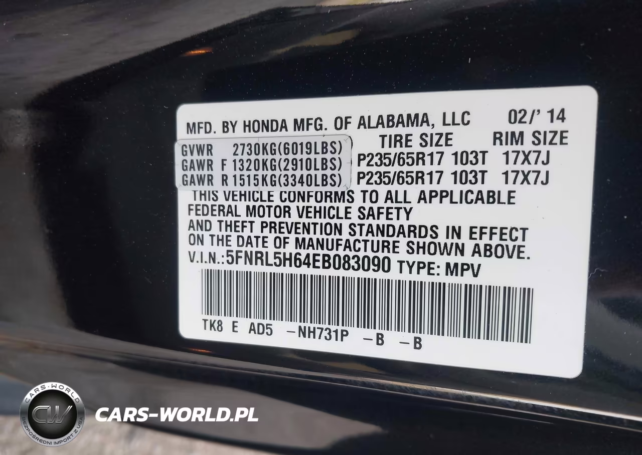 2014 Honda Odyssey Ex-L VIN:5FNRL5H64EB083090 - 9