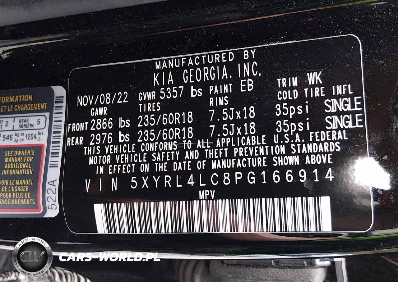 2023 Kia Sorento S VIN:5XYRL4LC8PG166914 - 9