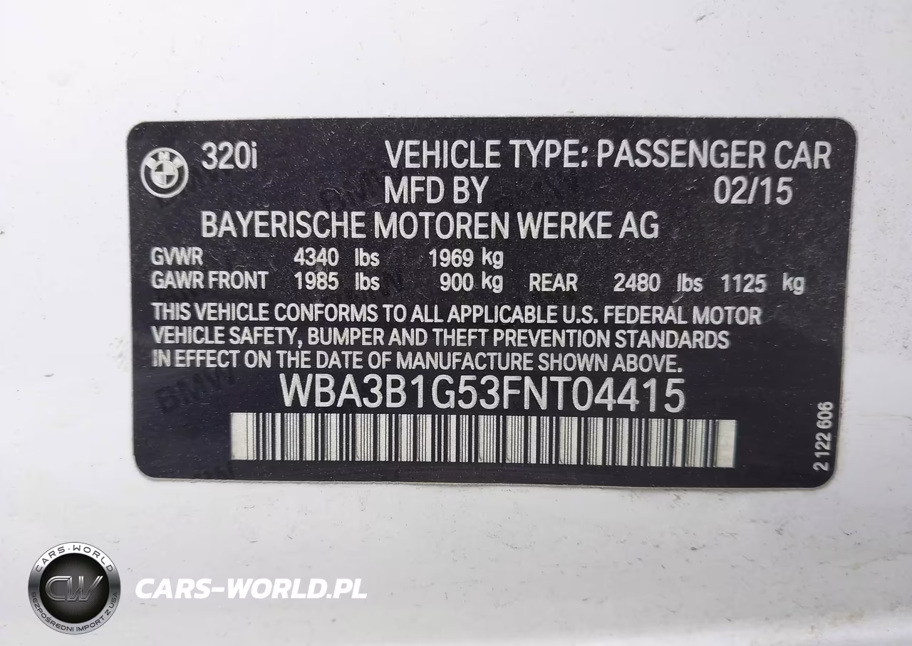 2015 BMW 320I VIN:WBA3B1G53FNT04415 - 9