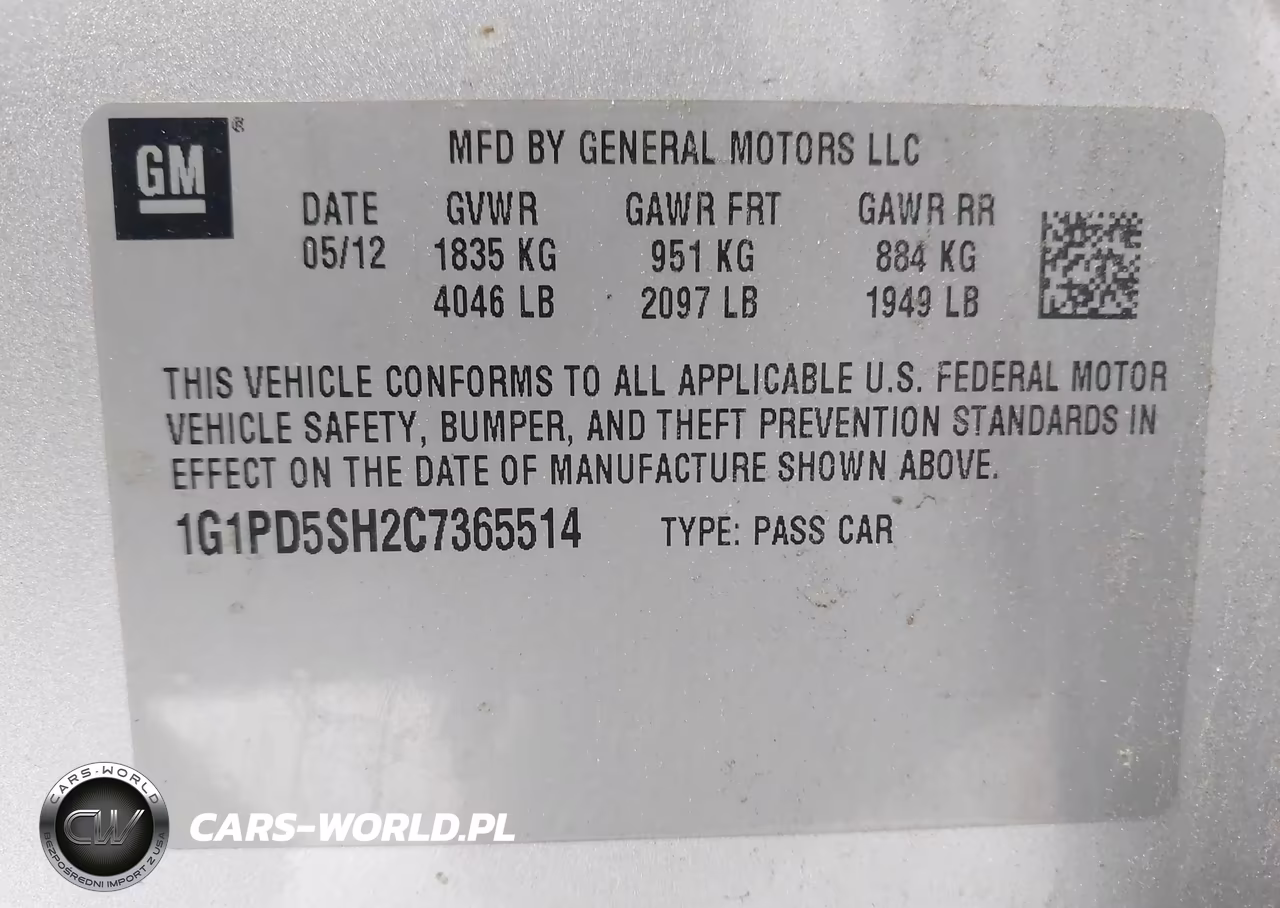 2012 Chevrolet Cruze Ls VIN:1G1PD5SH2C7365514 - 9