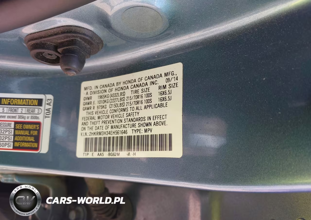 2014 Honda Cr-V Lx VIN:2HKRM3H34EH561646 - 9