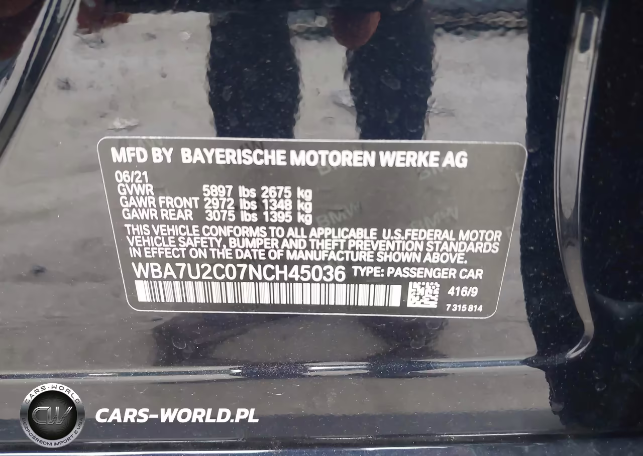 2022 BMW 750 I xDrive VIN:WBA7U2C07NCH45036 - 9