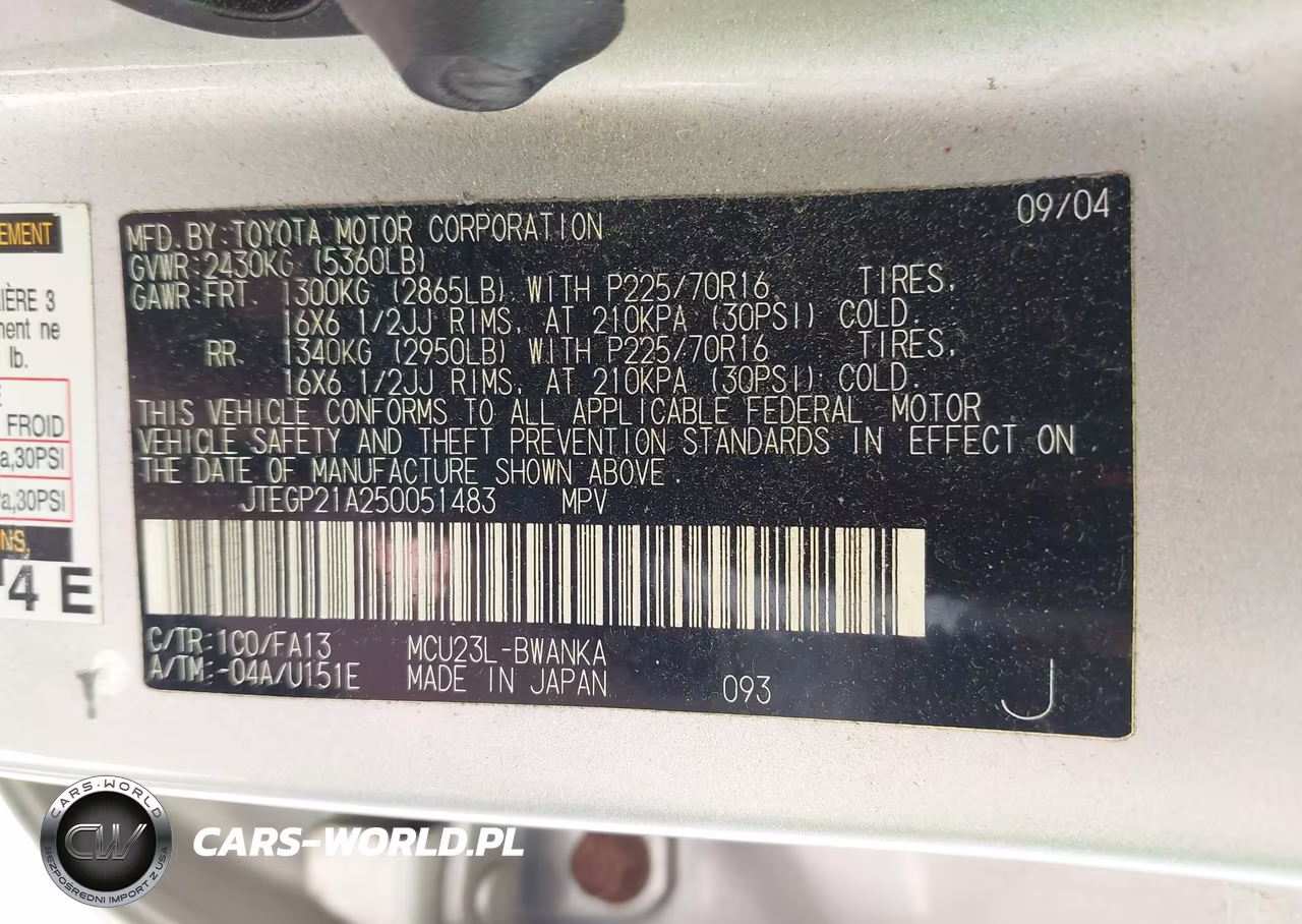 2005 Toyota Highlander V6 VIN:JTEGP21A250051483 - 9