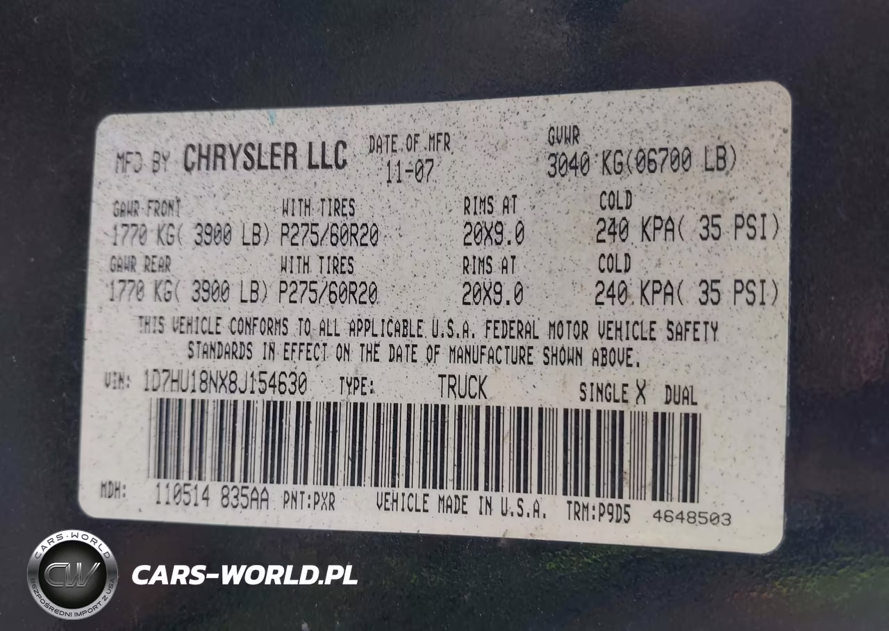 2008 Dodge Ram 1500 Slt VIN:1D7HU18NX8J154630 - 9
