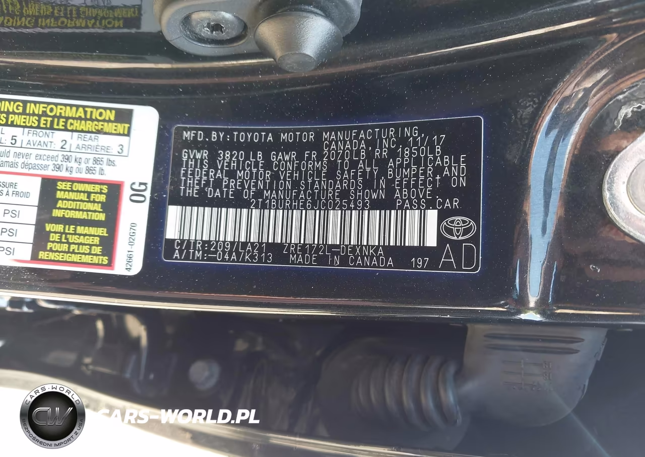 2018 Toyota Corolla Xle VIN:2T1BURHE6JC025493 - 9