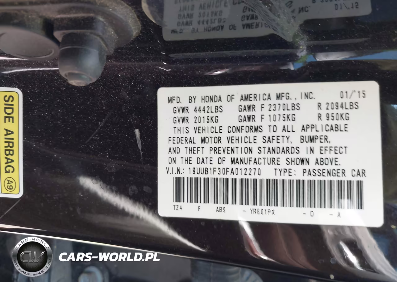 2015 Acura Tlx VIN:19UUB1F30FA012270 - 9