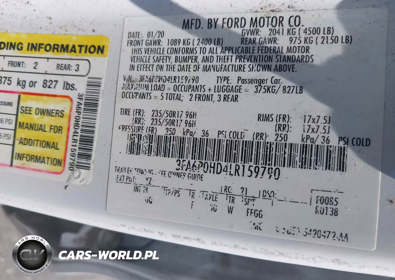 2020 Ford Fusion Se VIN:3FA6P0HD4LR159790 - 9