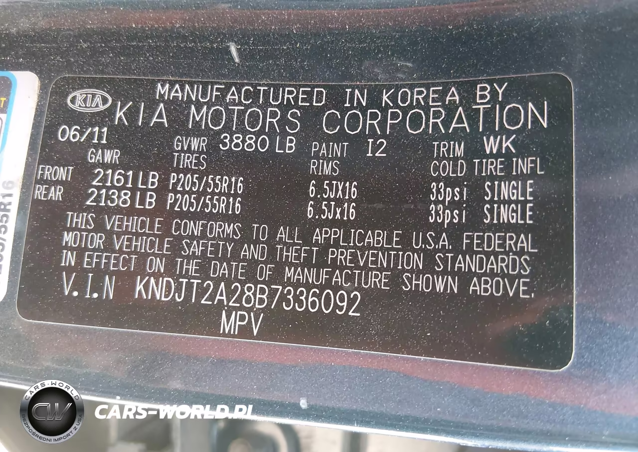 2011 Kia Soul + VIN:KNDJT2A28B7336092 - 9