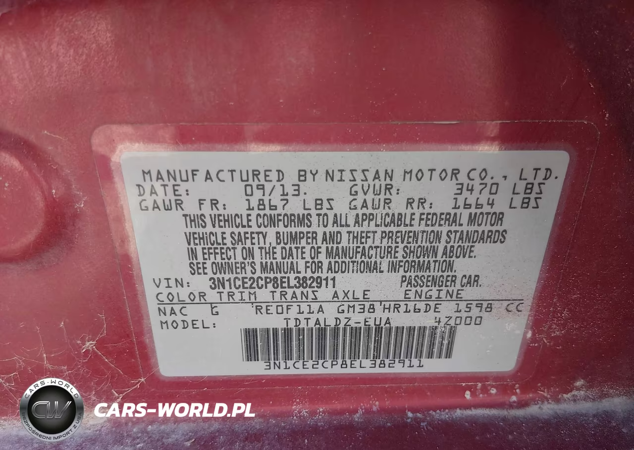 2014 Nissan Versa Note Sv VIN:3N1CE2CP8EL382911 - 9