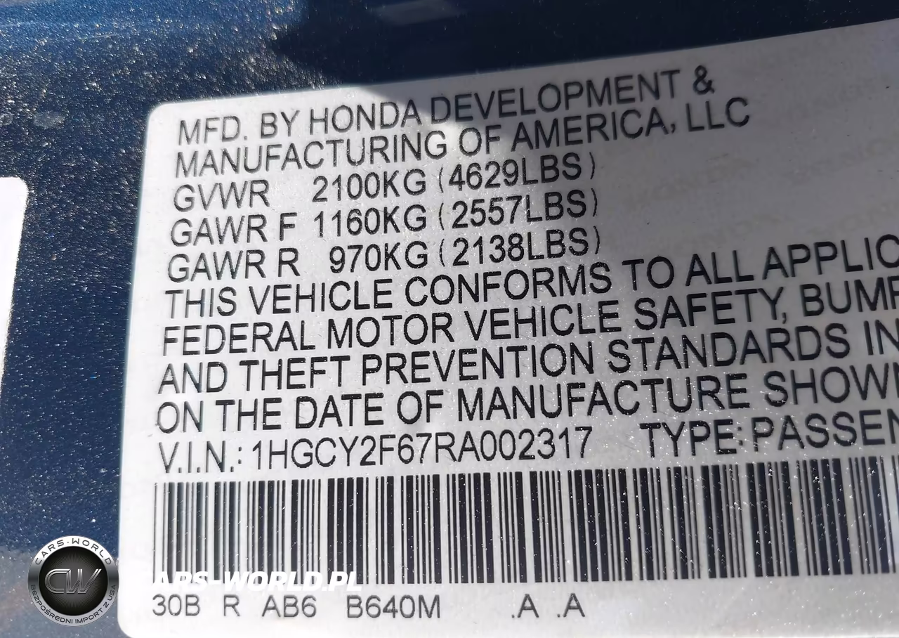 2024 Honda Accord Hybrid Ex-L VIN:1HGCY2F67RA002317 - 9