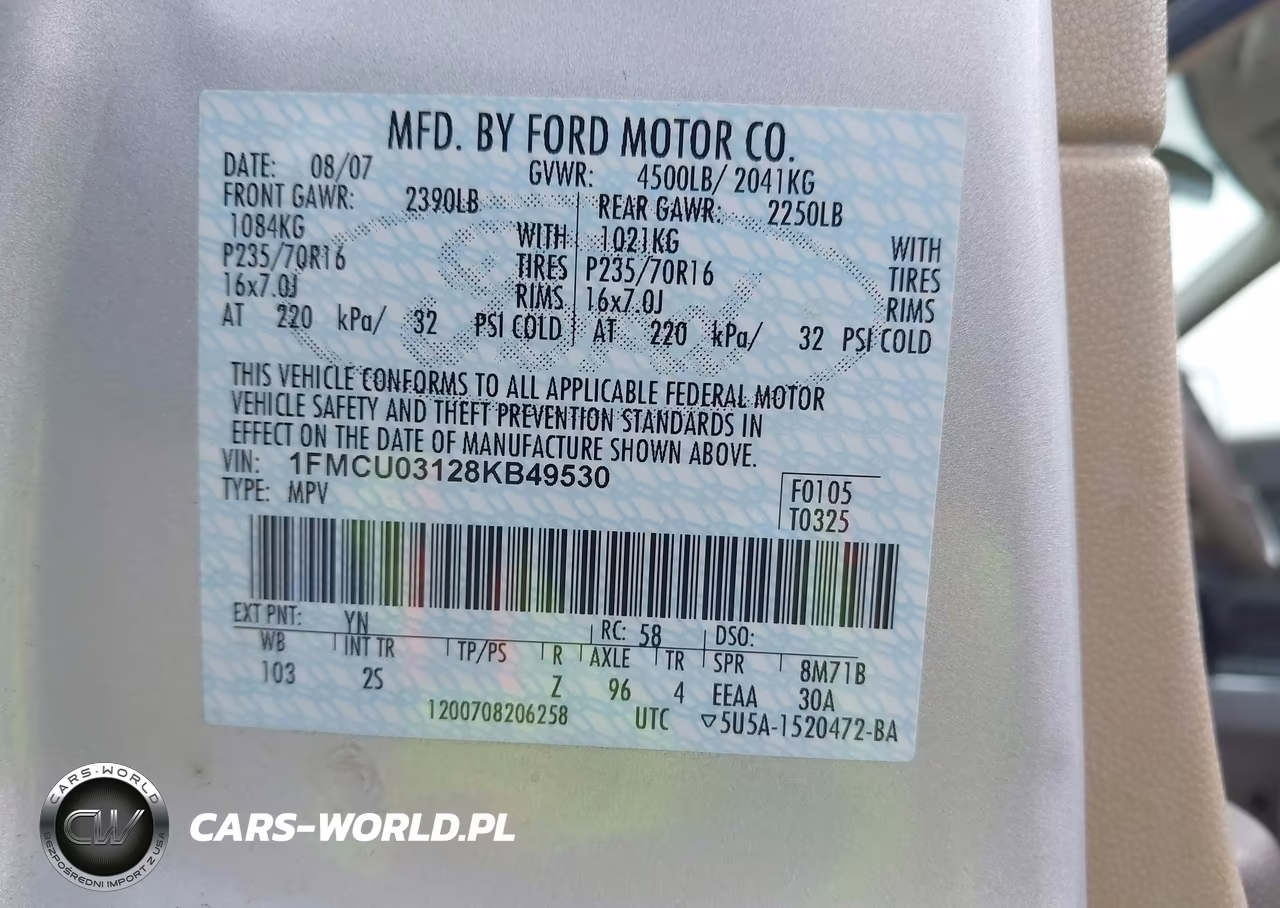 2008 Ford Escape Xlt VIN:1FMCU03128KB49530 - 9