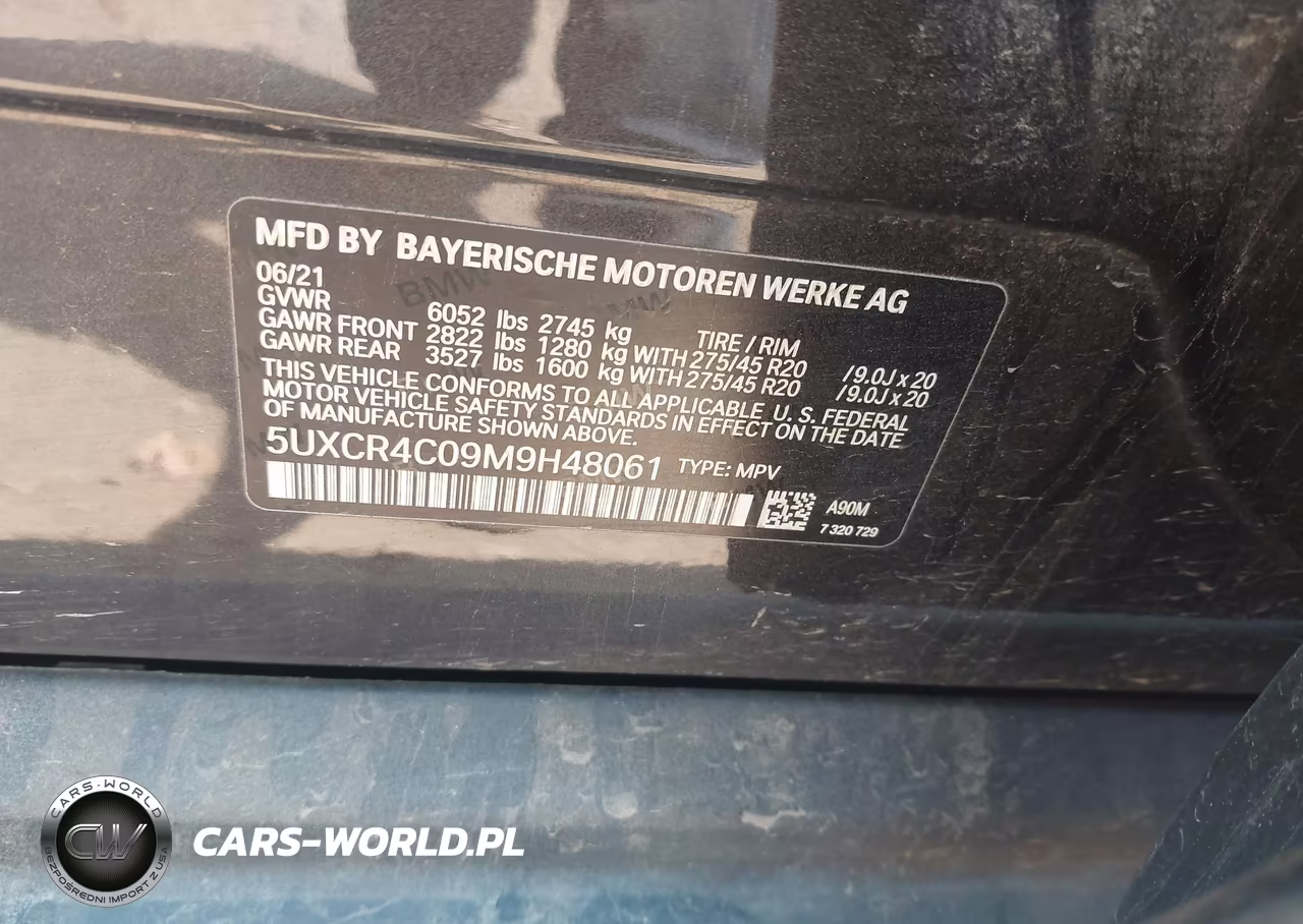 2021 BMW X5 Sdrive40I VIN:5UXCR4C09M9H48061 - 9