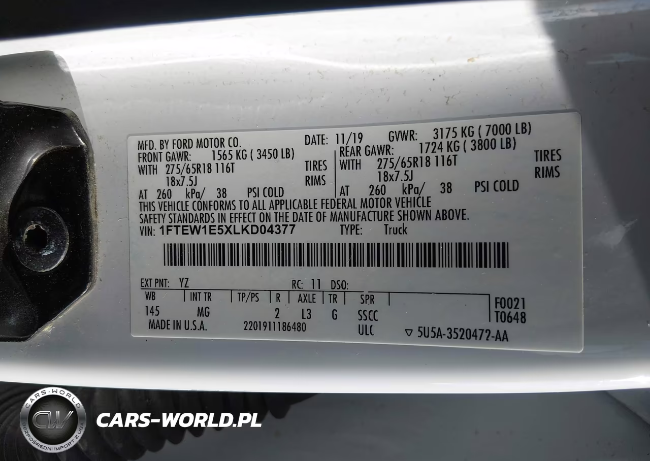 2020 Ford F-150 Xlt VIN:1FTEW1E5XLKD04377 - 9