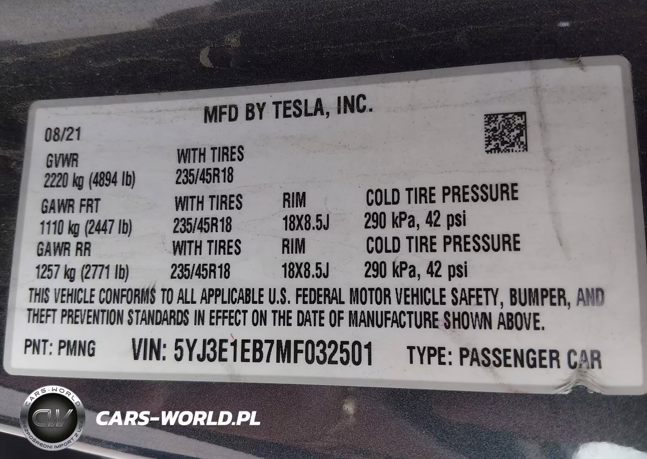 2021 Tesla Model 3 Long Range Dual Motor All-Wheel Drive VIN:5YJ3E1EB7MF032501 - 9