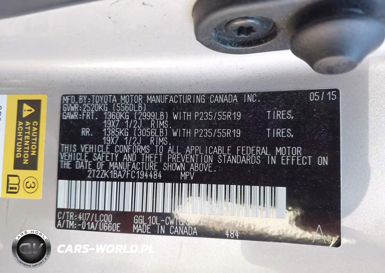 2015 Lexus Rx 350 VIN:2T2ZK1BA7FC194484 - 9