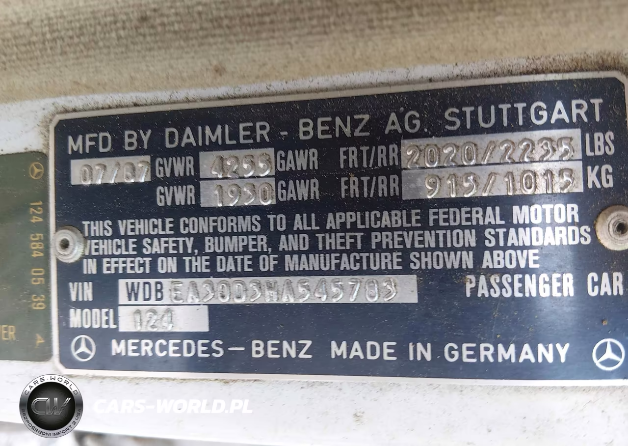 1987 Mercedes-Benz 300 E VIN:WDBEA30D3HA545783 - 9
