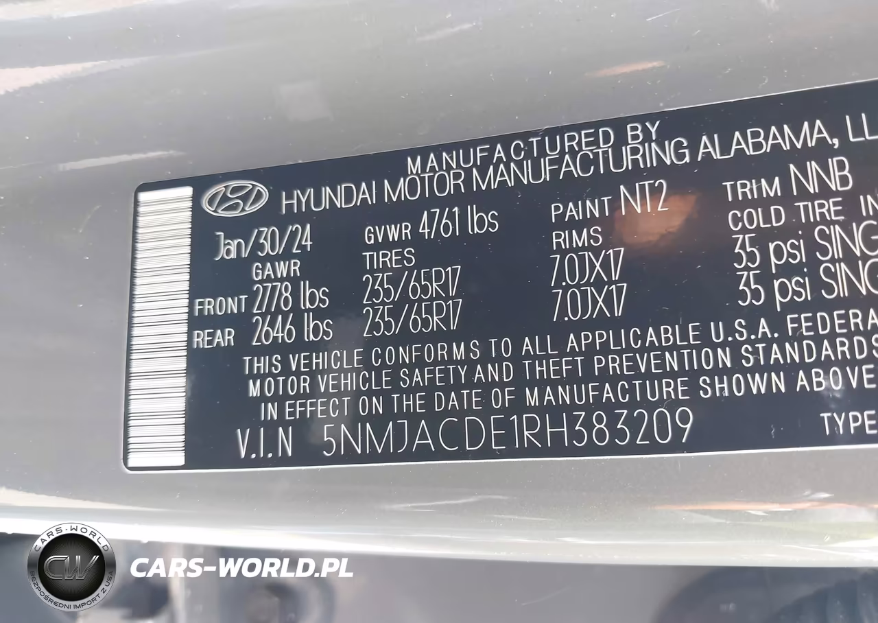 2024 Hyundai Tucson Se VIN:5NMJACDE1RH383209 - 9