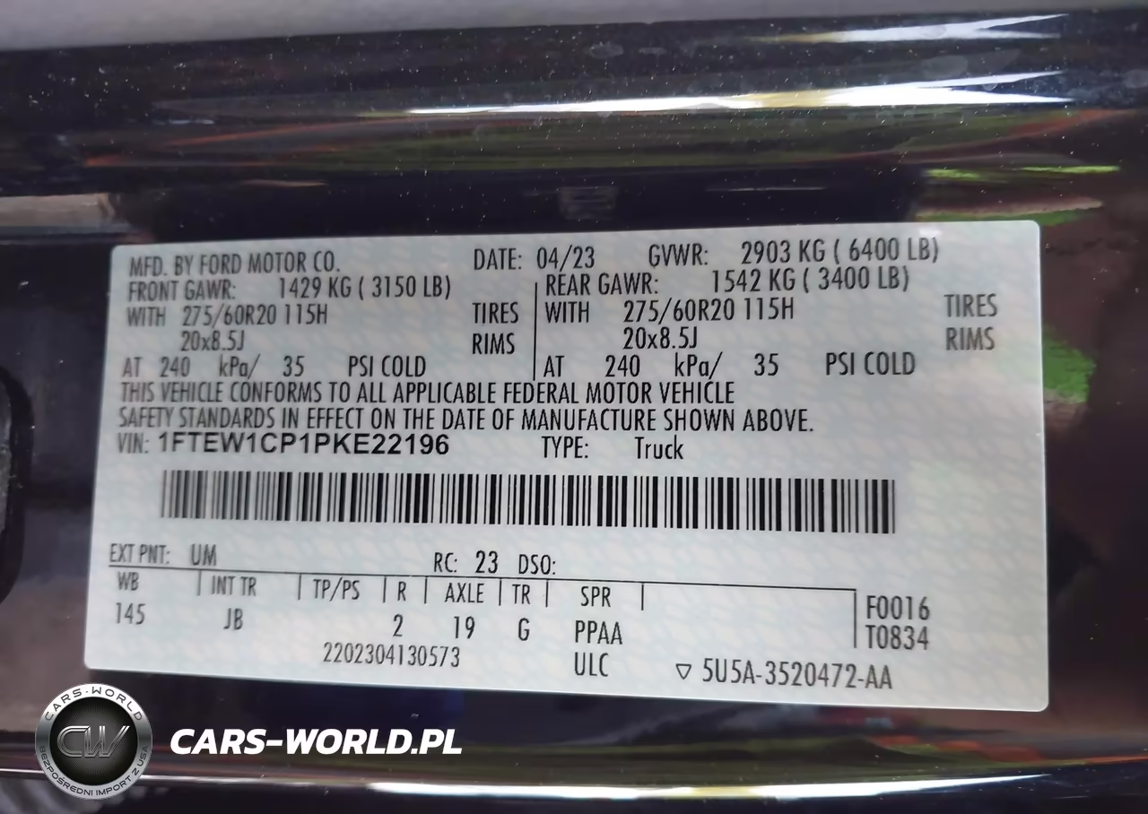 2023 Ford F-150 Xl VIN:1FTEW1CP1PKE22196 - 9