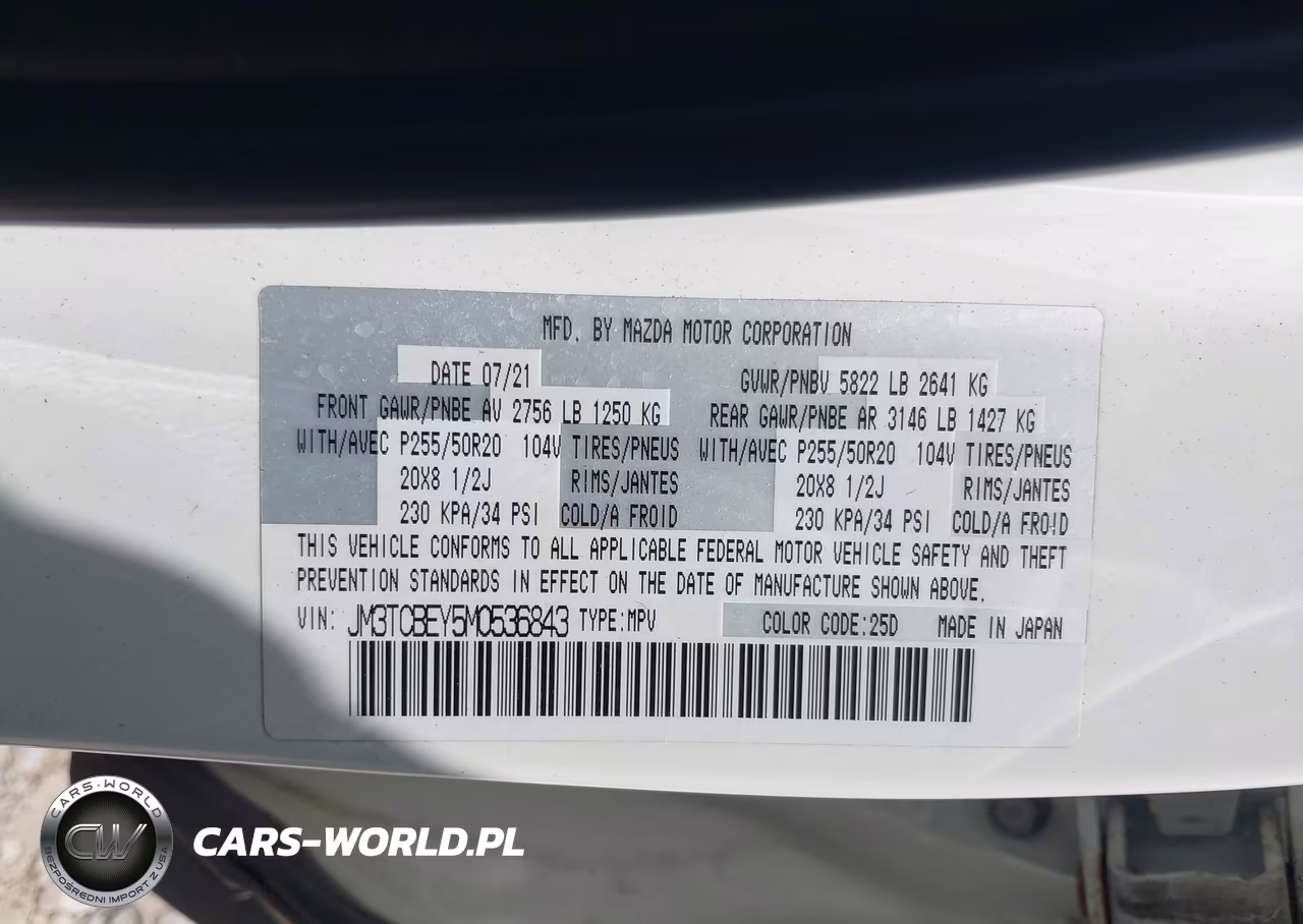 2021 Mazda Cx-9 Signature VIN:JM3TCBEY5M0536843 - 9