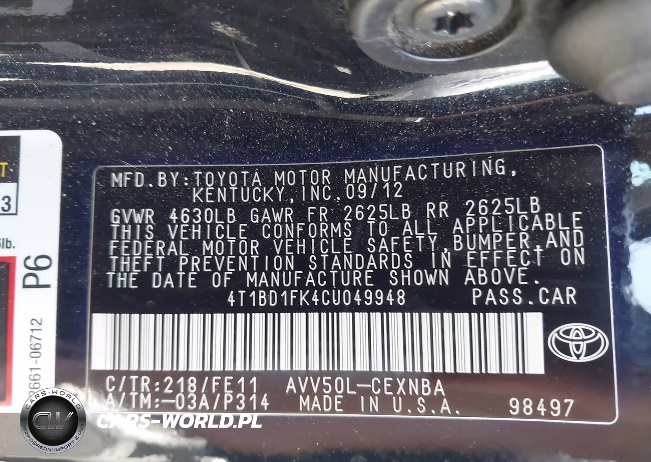 2012 Toyota Camry Hybrid Le VIN:4T1BD1FK4CU049948 - 9