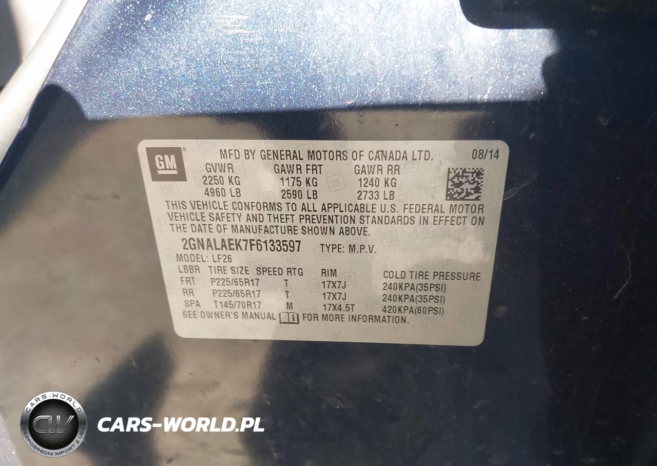 2015 Chevrolet Equinox Ls VIN:2GNALAEK7F6133597 - 9