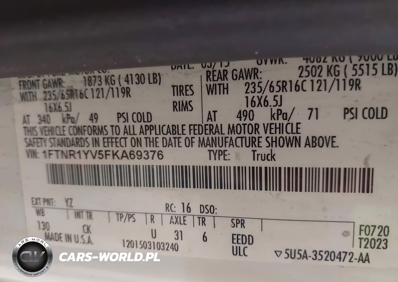 2015 Ford Transit-250 VIN:1FTNR1YV5FKA69376 - 9
