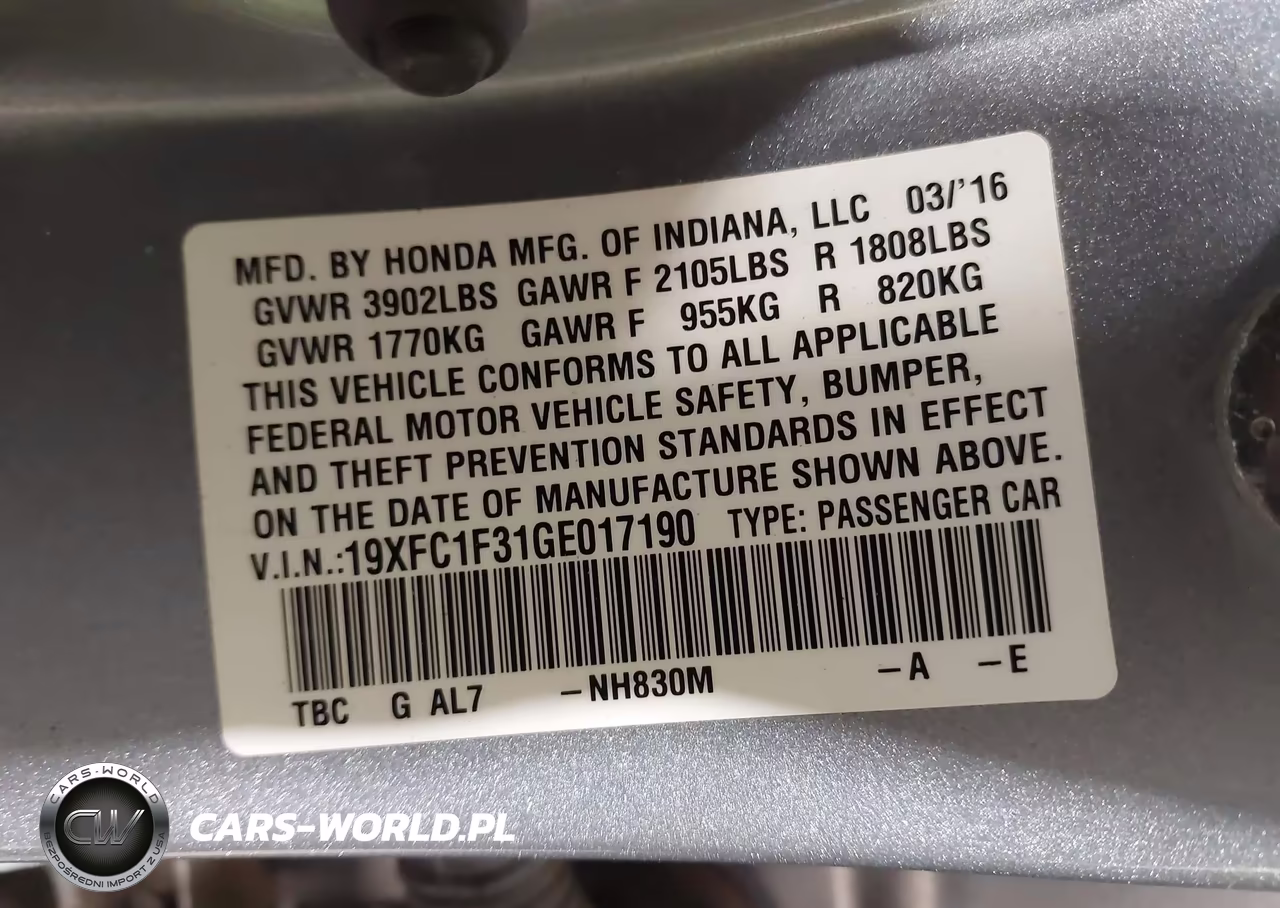 2016 Honda Civic Ex-T VIN:19XFC1F31GE017190 - 9