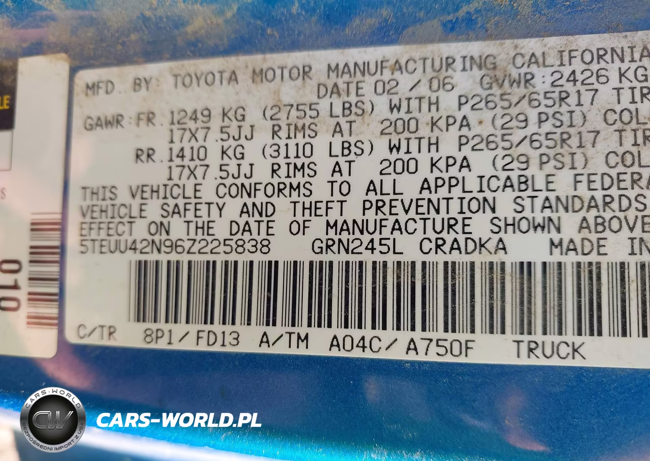 2006 Toyota Tacoma Base V6 VIN:5TEUU42N96Z225838 - 9