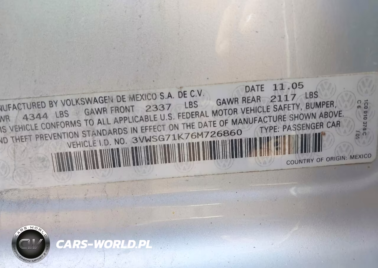 2006 Volkswagen Jetta 2.5 VIN:3VWSG71K76M726860 - 9