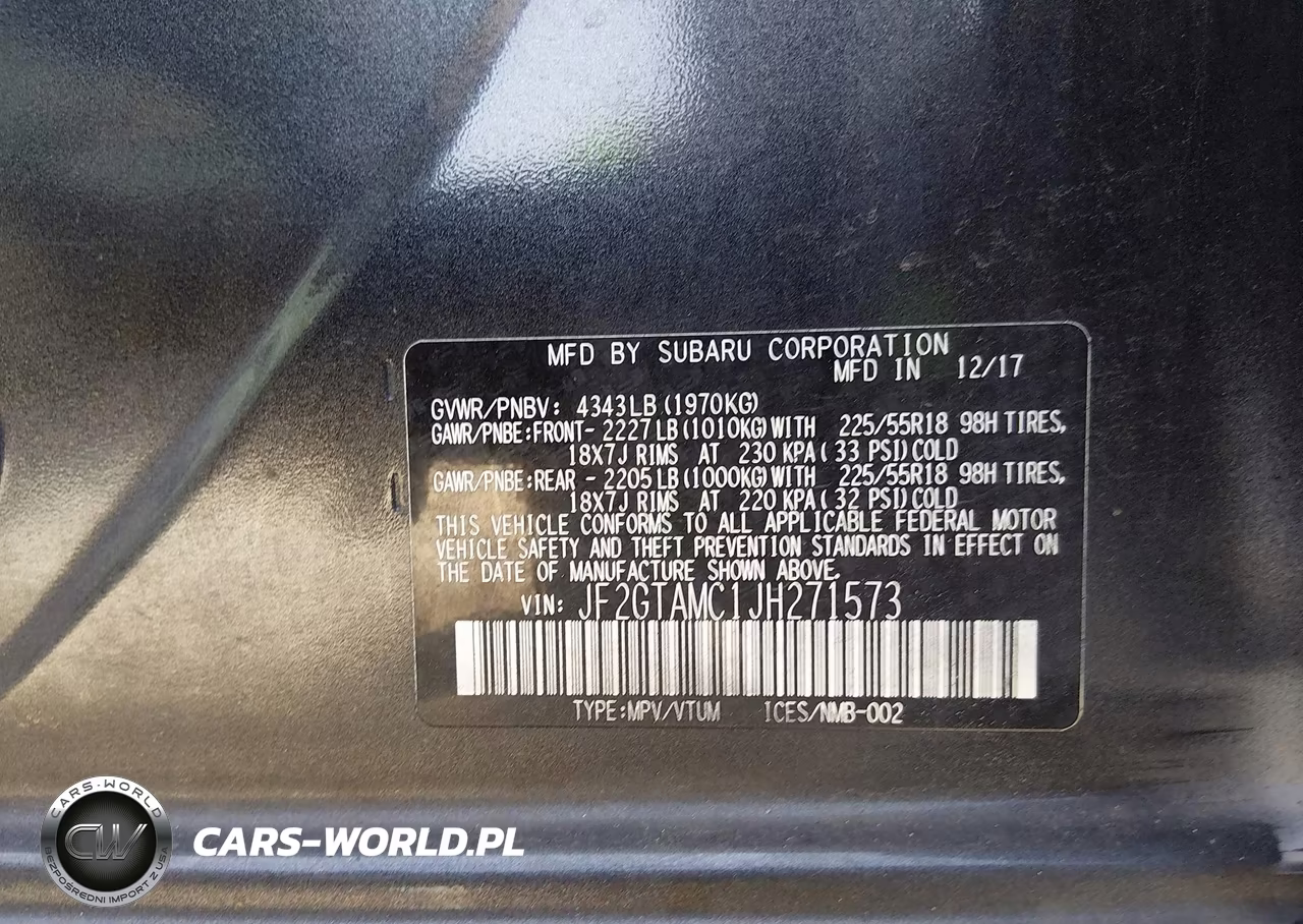 2018 Subaru Crosstrek 2.0I Limited VIN:JF2GTAMC1JH271573 - 9
