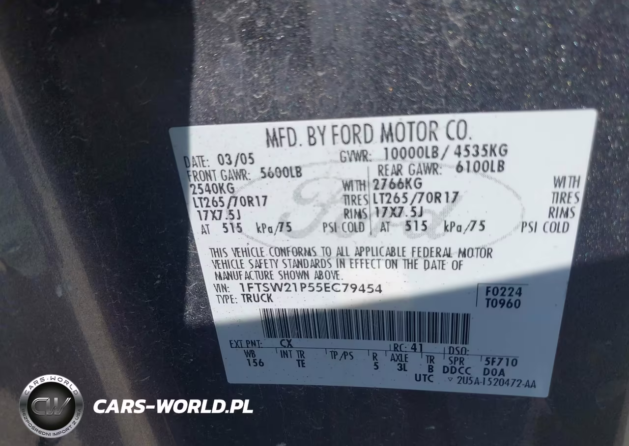 2005 Ford F-250 Lariat-Xl-Xlt VIN:1FTSW21P55EC79454 - 9