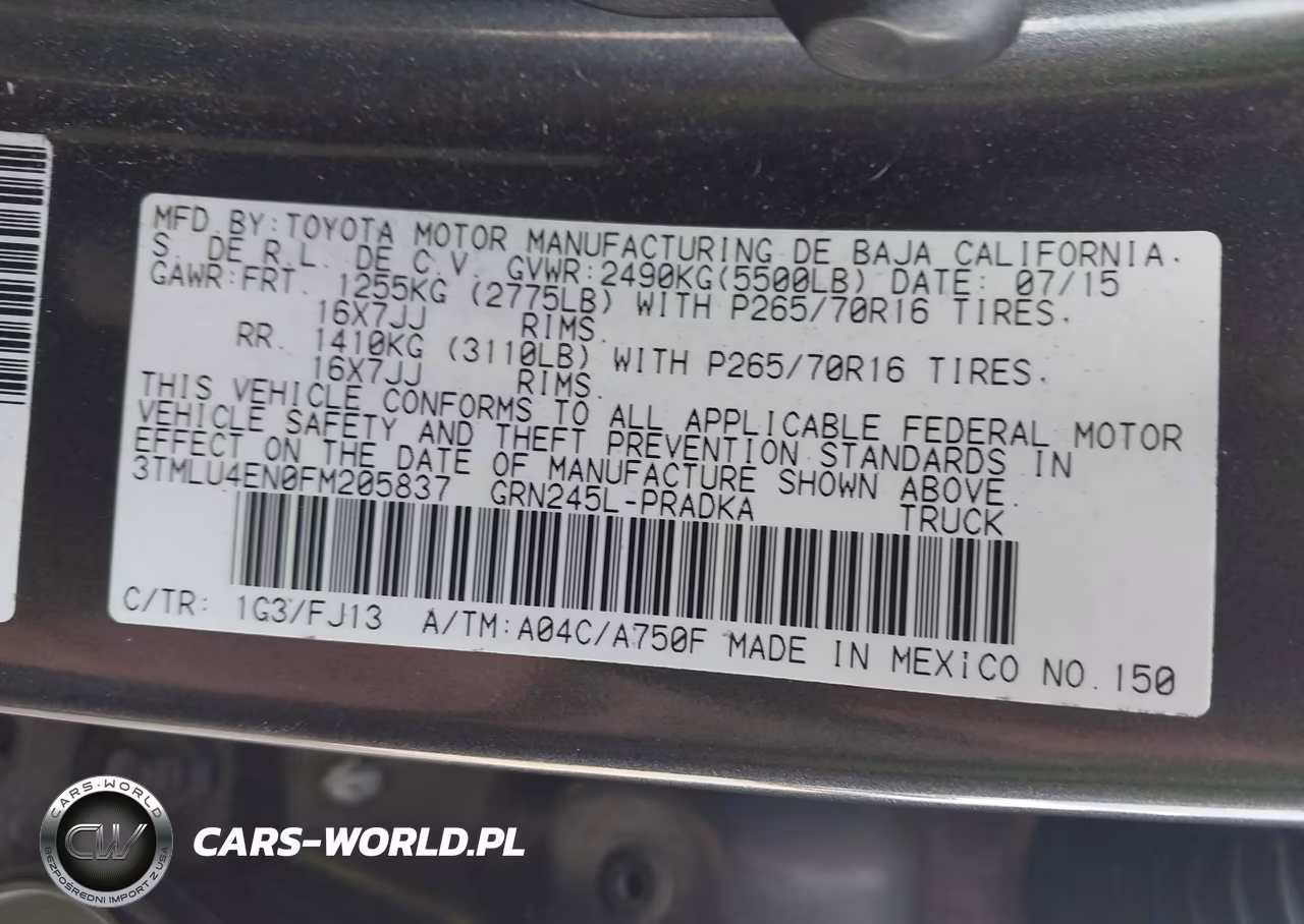 2015 Toyota Tacoma Base V6 VIN:3TMLU4EN0FM205837 - 9