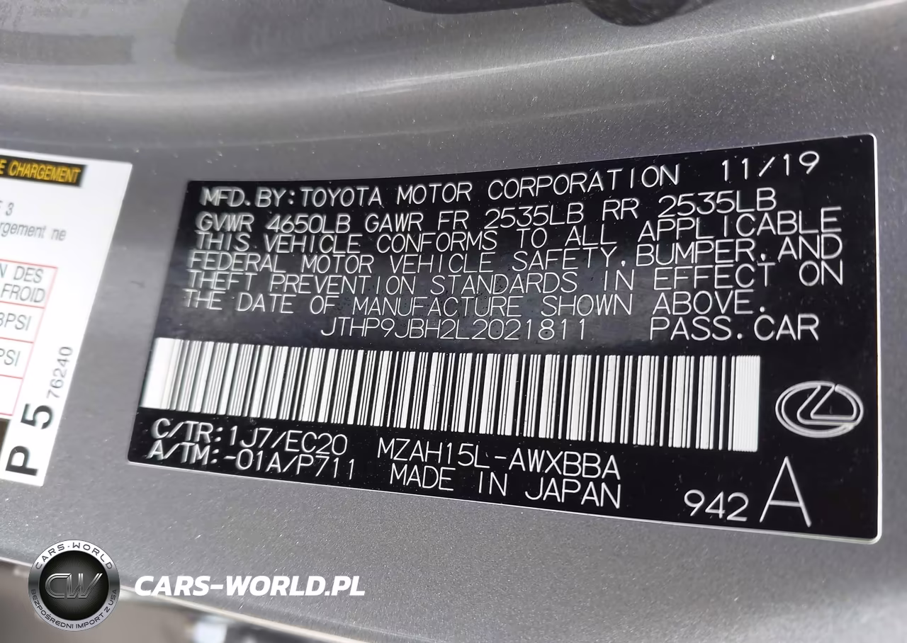 2020 Lexus Ux 250H VIN:JTHP9JBH2L2021811 - 9