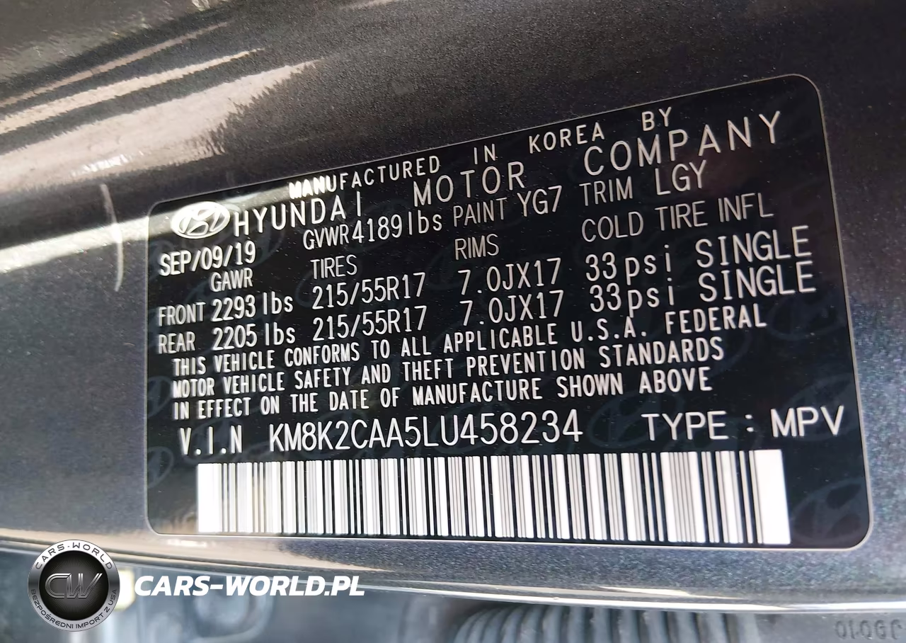2020 Hyundai Kona Sel VIN:KM8K2CAA5LU458234 - 9