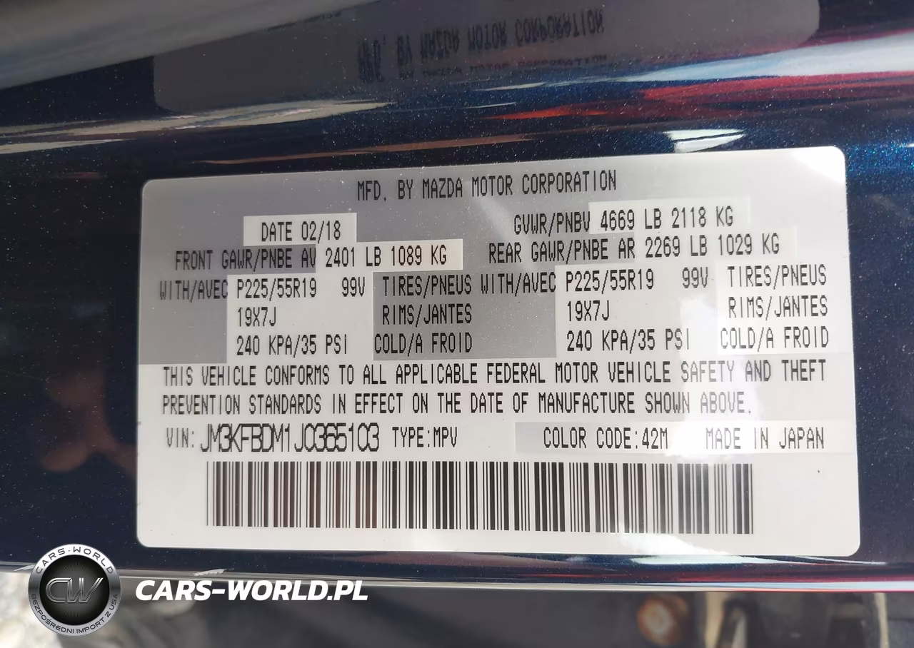 2018 Mazda Cx-5 Grand Touring VIN:JM3KFBDM1J0365103 - 9