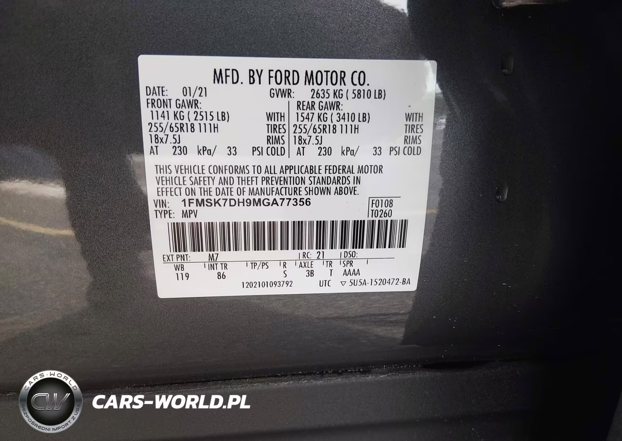 2021 Ford Explorer Xlt VIN:1FMSK7DH9MGA77356 - 9