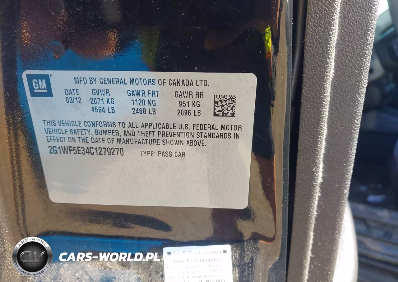 2012 Chevrolet Impala Ls VIN:2G1WF5E34C1279270 - 9