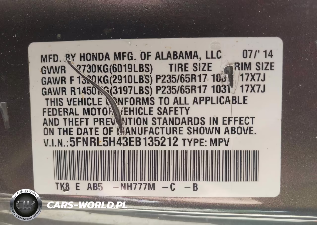 2014 Honda Odyssey Ex VIN:5FNRL5H43EB135212 - 9