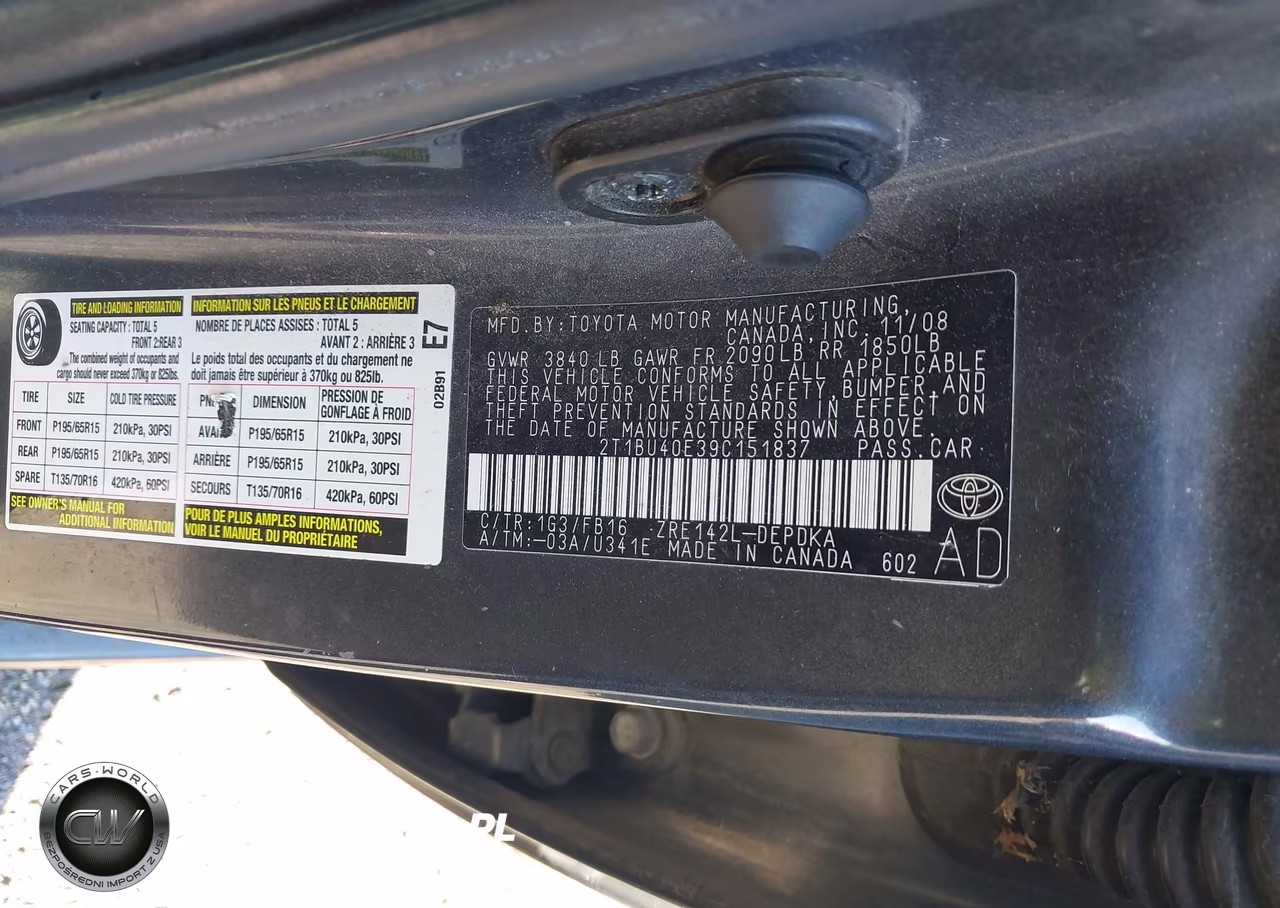 2009 Toyota Corolla Le VIN:2T1BU40E39C151837 - 9
