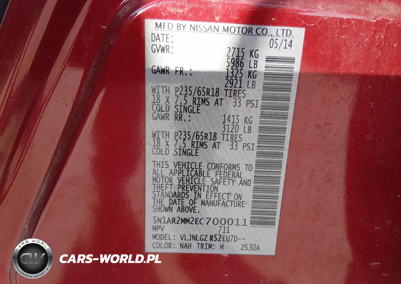 2014 Nissan Pathfinder Sl VIN:5N1AR2MM2EC700011 - 9