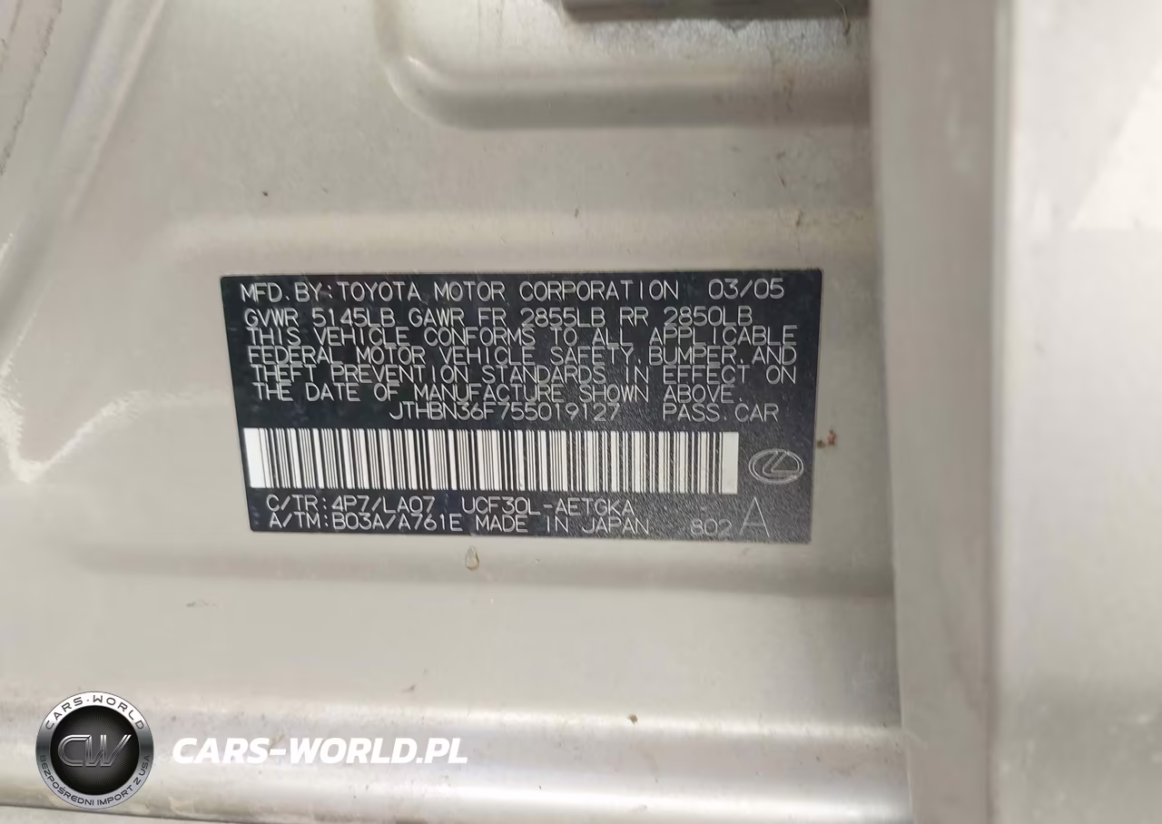 2005 Lexus Ls 430 VIN:JTHBN36F755019127 - 9