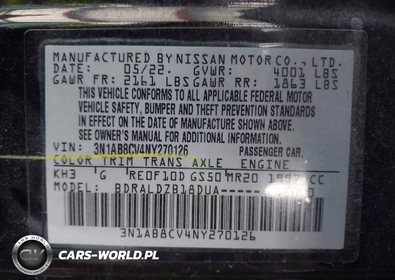 2022 Nissan Sentra Sv Xtronic Cvt VIN:3N1AB8CV4NY270126 - 9