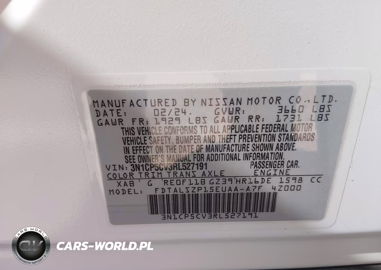 2024 Nissan Kicks Sv Xtronic Cvt VIN:3N1CP5CV3RL527191 - 9