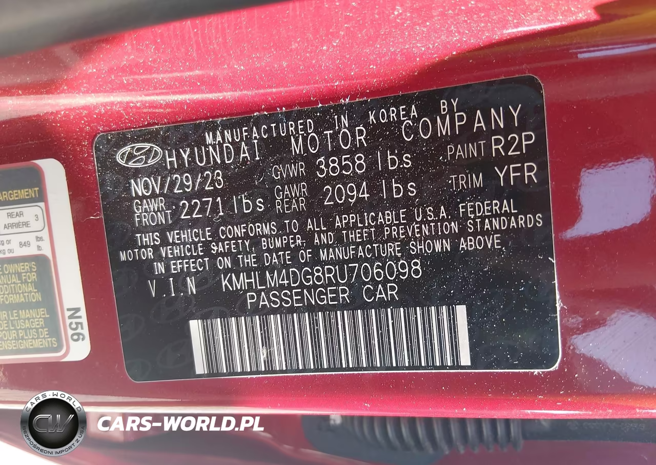 2024 Hyundai Elantra Sel VIN:KMHLM4DG8RU706098 - 9