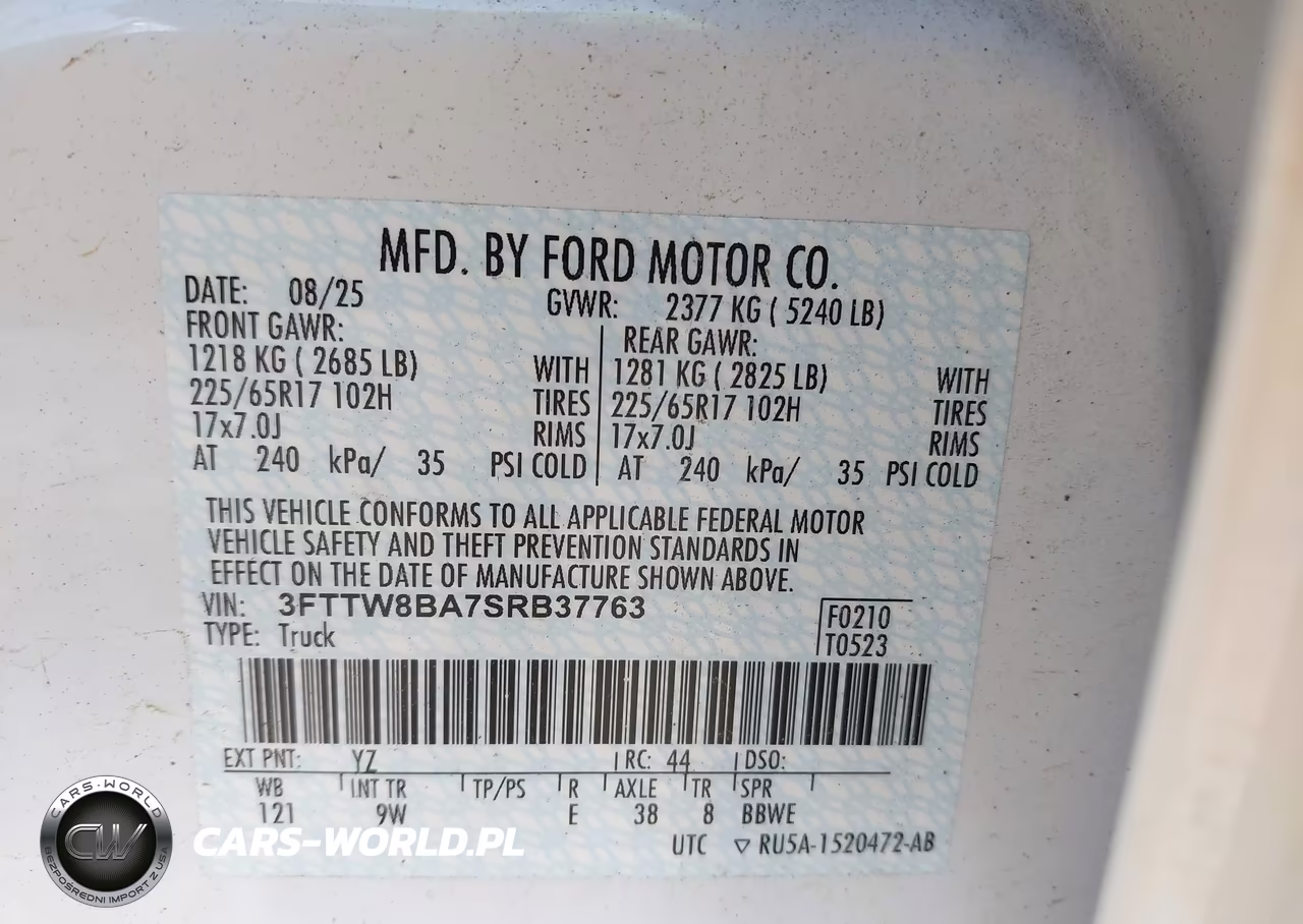 2025 Ford Maverick Xl VIN:3FTTW8BA7SRB37763 - 9