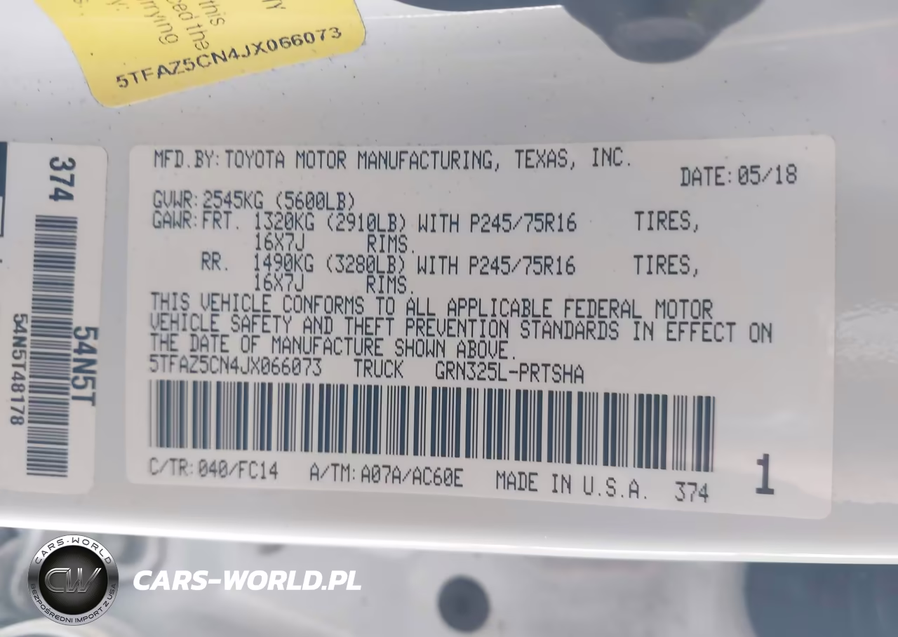 2018 Toyota Tacoma Sr5 V6 VIN:5TFAZ5CN4JX066073 - 9