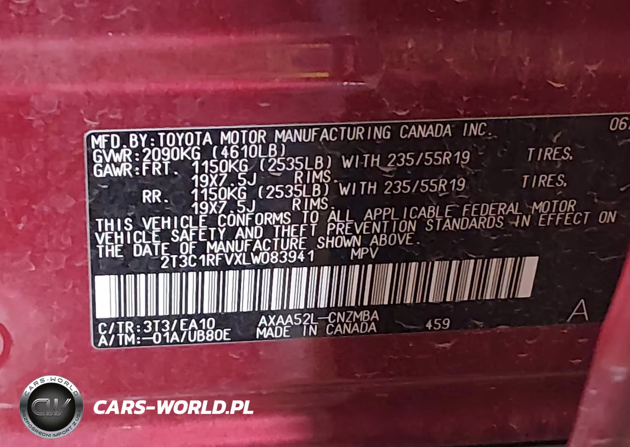 2020 Toyota Rav4 Xle Premium VIN:2T3C1RFVXLW083941 - 9