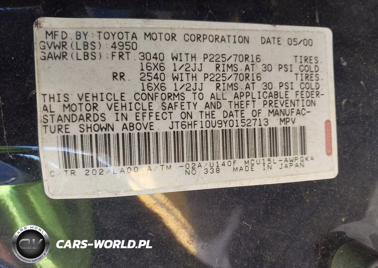 2000 Lexus Rx 300 VIN:JT6HF10U9Y0152713 - 9
