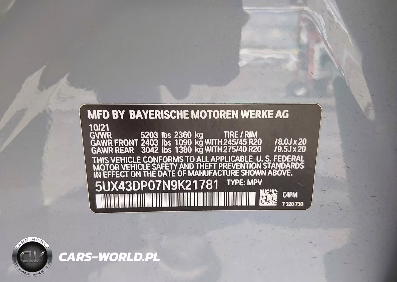2022 BMW X3 Sdrive30I VIN:5UX43DP07N9K21781 - 9