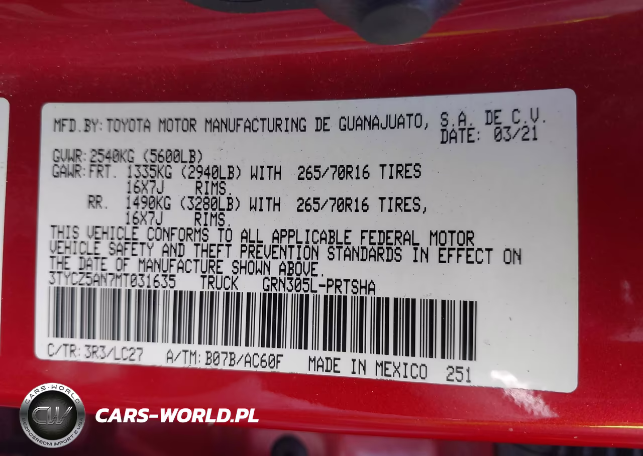 2021 Toyota Tacoma Trd Off-Road VIN:3TYCZ5AN7MT031635 - 9